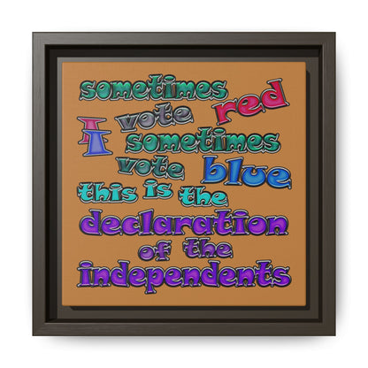 declaration of the independents - framed canvas art (light brown)