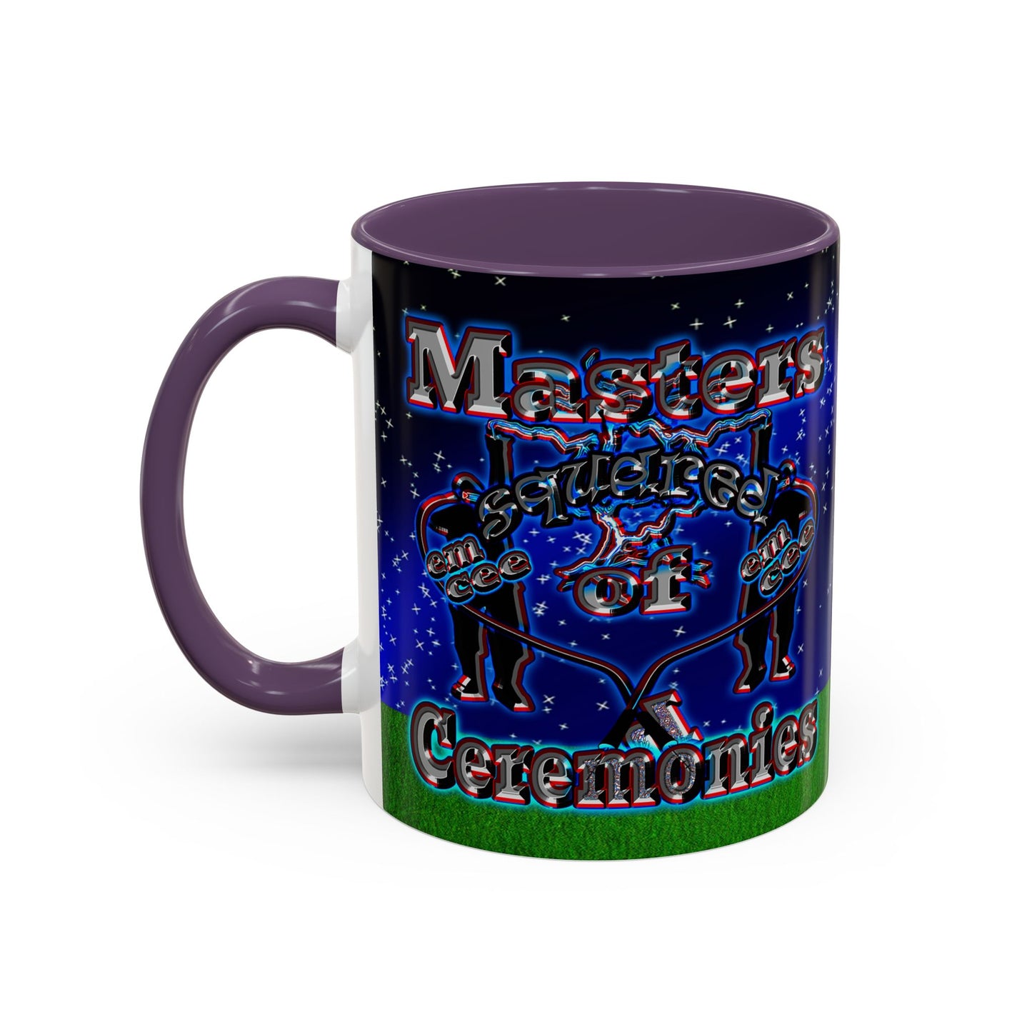 em cee squared - Accent Mug ('snoops' background)