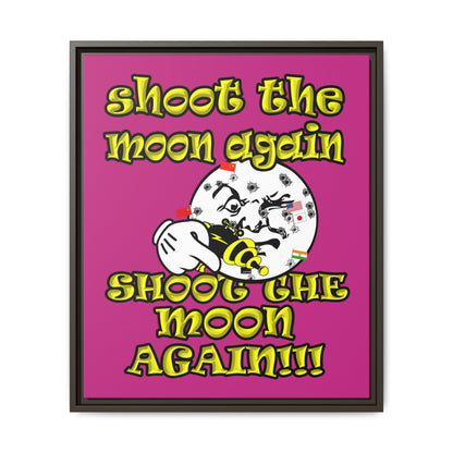 shoot the moon again - framed canvas art (pink)