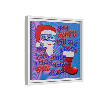 santa's shoes - framed canvas art (light blue-purple wave)