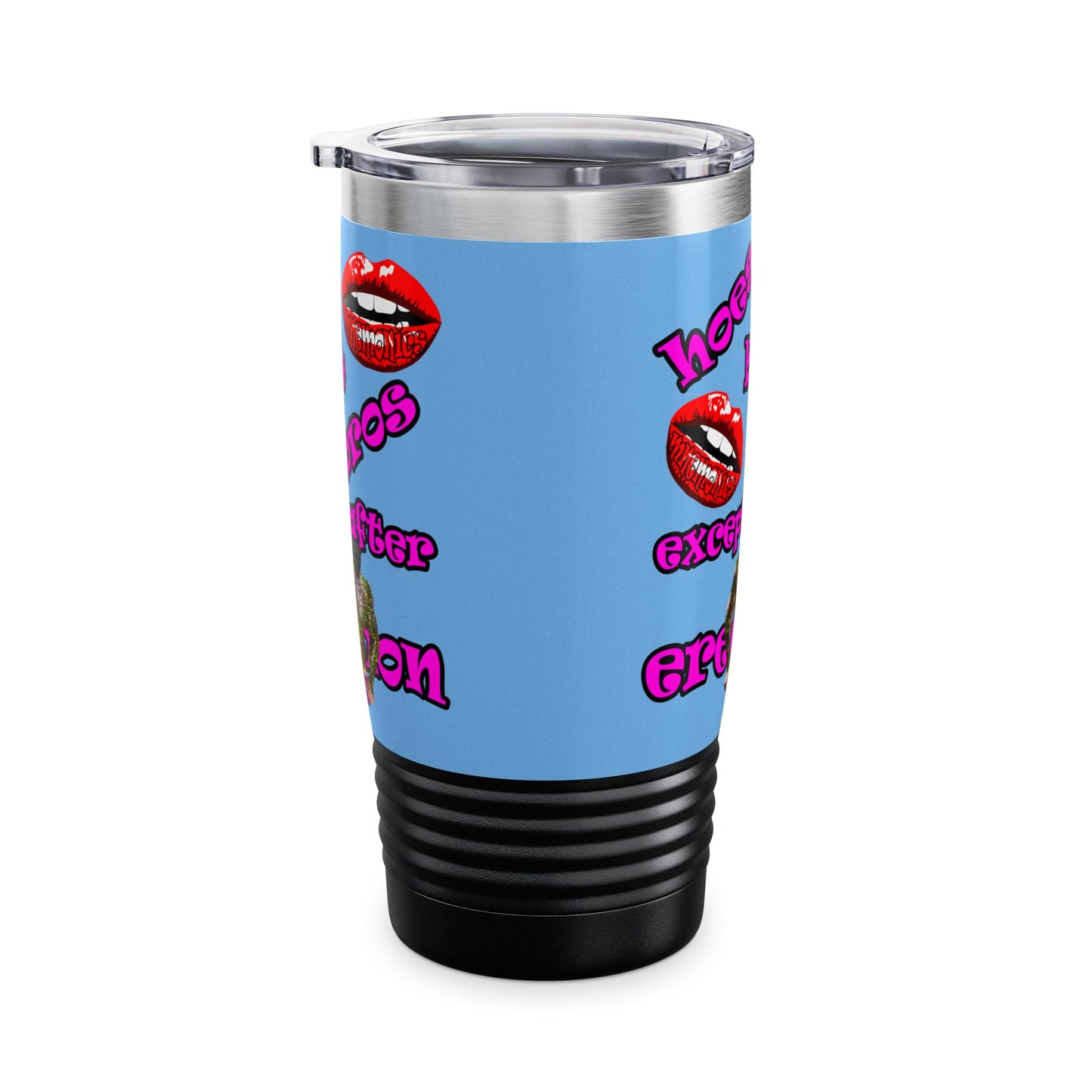 hoes b4 bros - Ringneck Tumbler, 20oz (light blue)