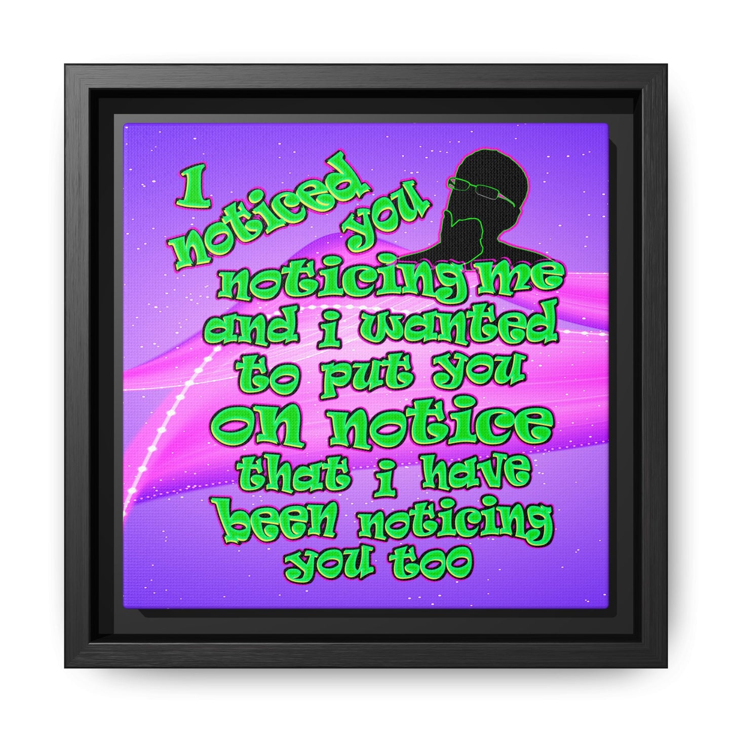 noticed you noticing - framed canvas art (purple-pink wave)