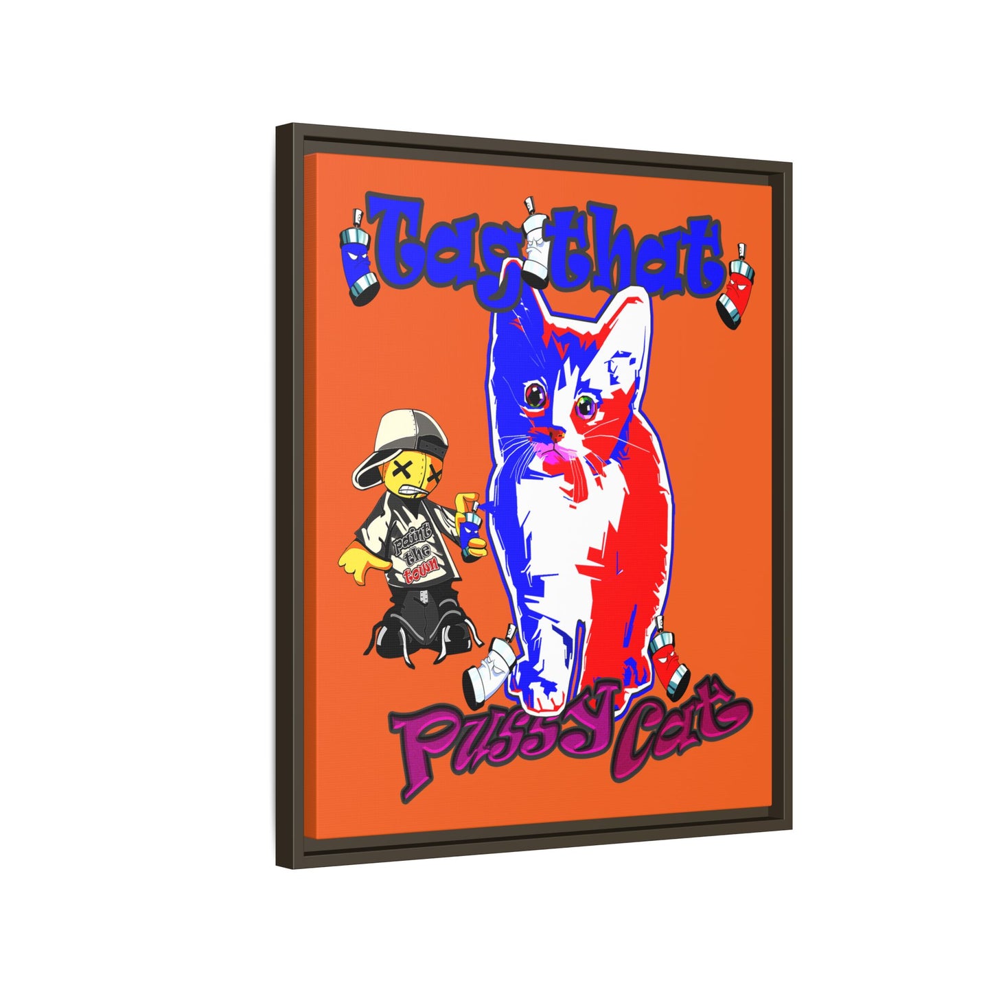 tag that - framed canvas art (orange)