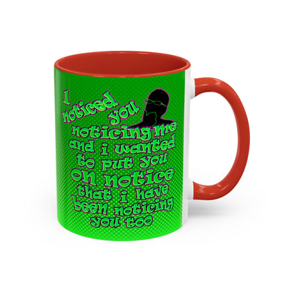 noticed you noticing - Accent Mug (logo green)