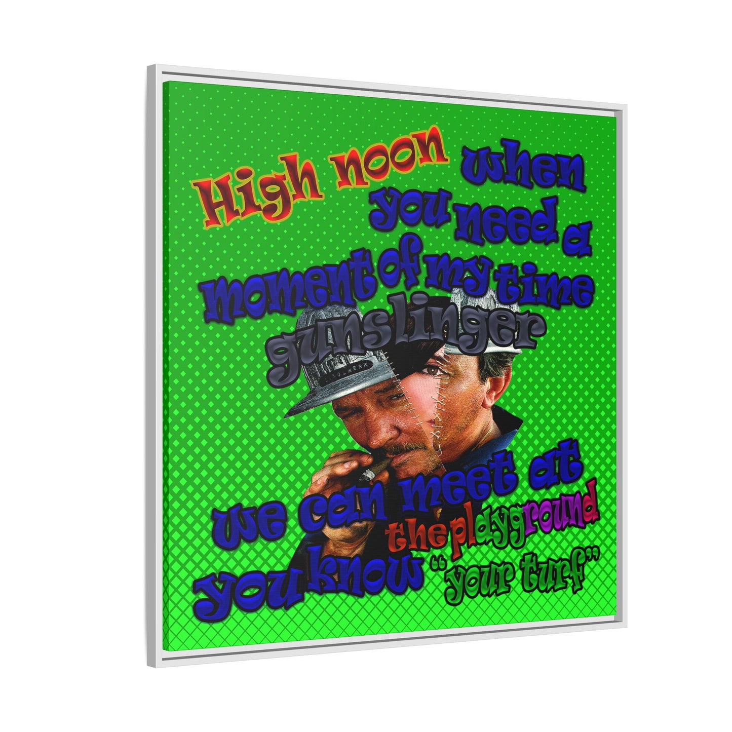 high noon - framed canvas art (logo green)