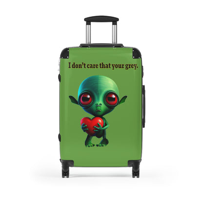 I don't care that your grey - Suitcase (green)
