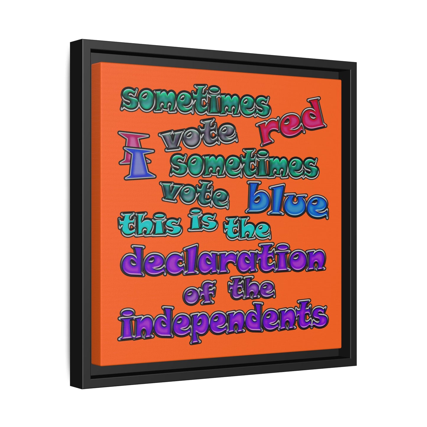 declaration of the independents - framed canvas art (orange)