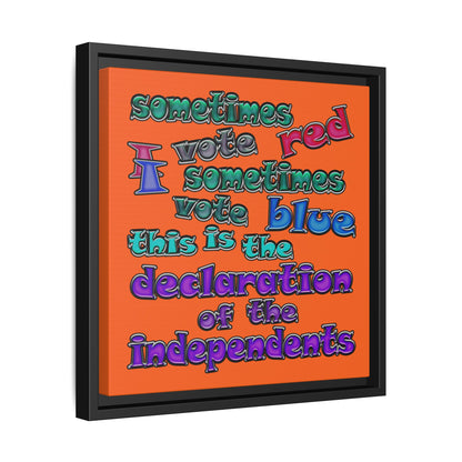 declaration of the independents - framed canvas art (orange)