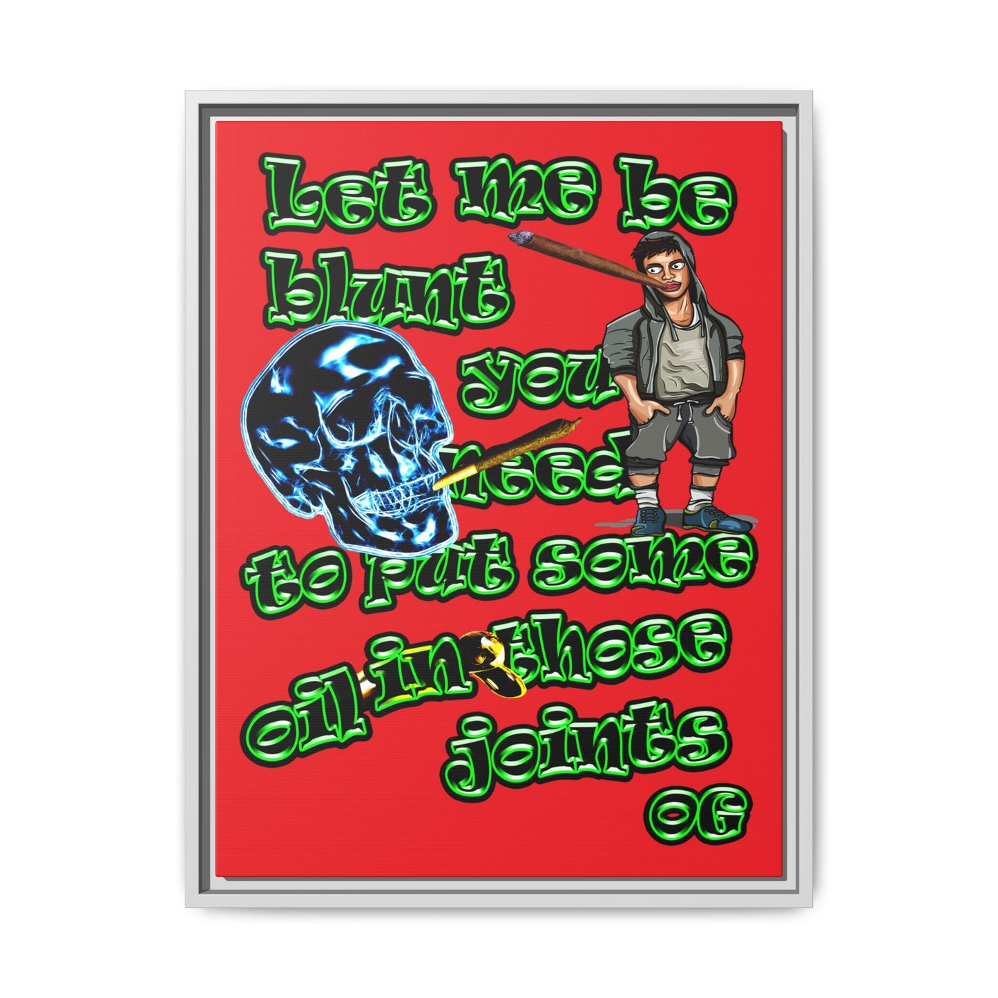 og - framed canvas art (red)