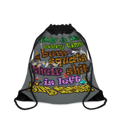 the bum's shit - Drawstring Bag (dark grey)