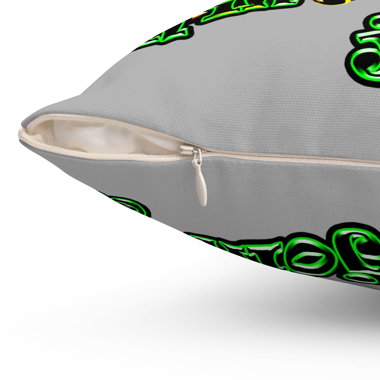 og - Spun Polyester Square Pillow - (light grey)