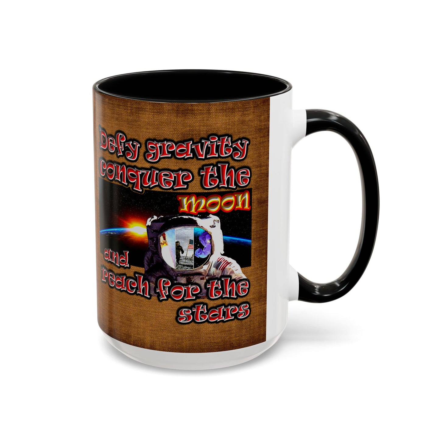defy conquer reach - Accent Mug (brown papyrus)