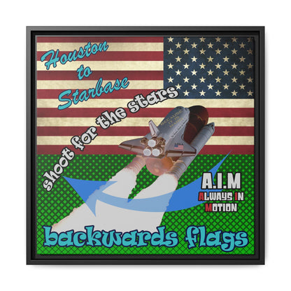 shoot for the stars - framed canvas art (logo green)