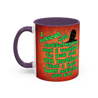 noticed you noticing - Accent Mug (burnt orange)