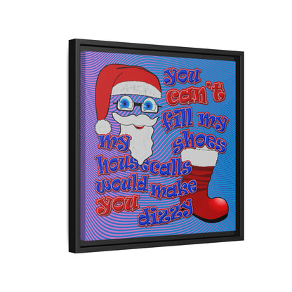 santa's shoes - framed canvas art (light blue-purple wave)