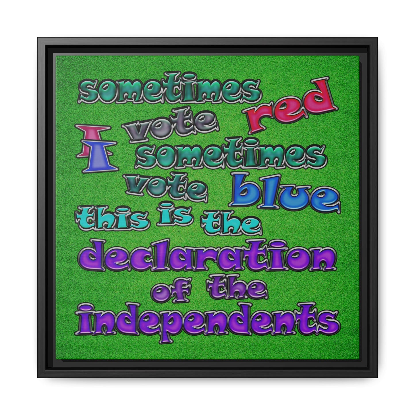 declaration of the independents - framed canvas art (green turf)