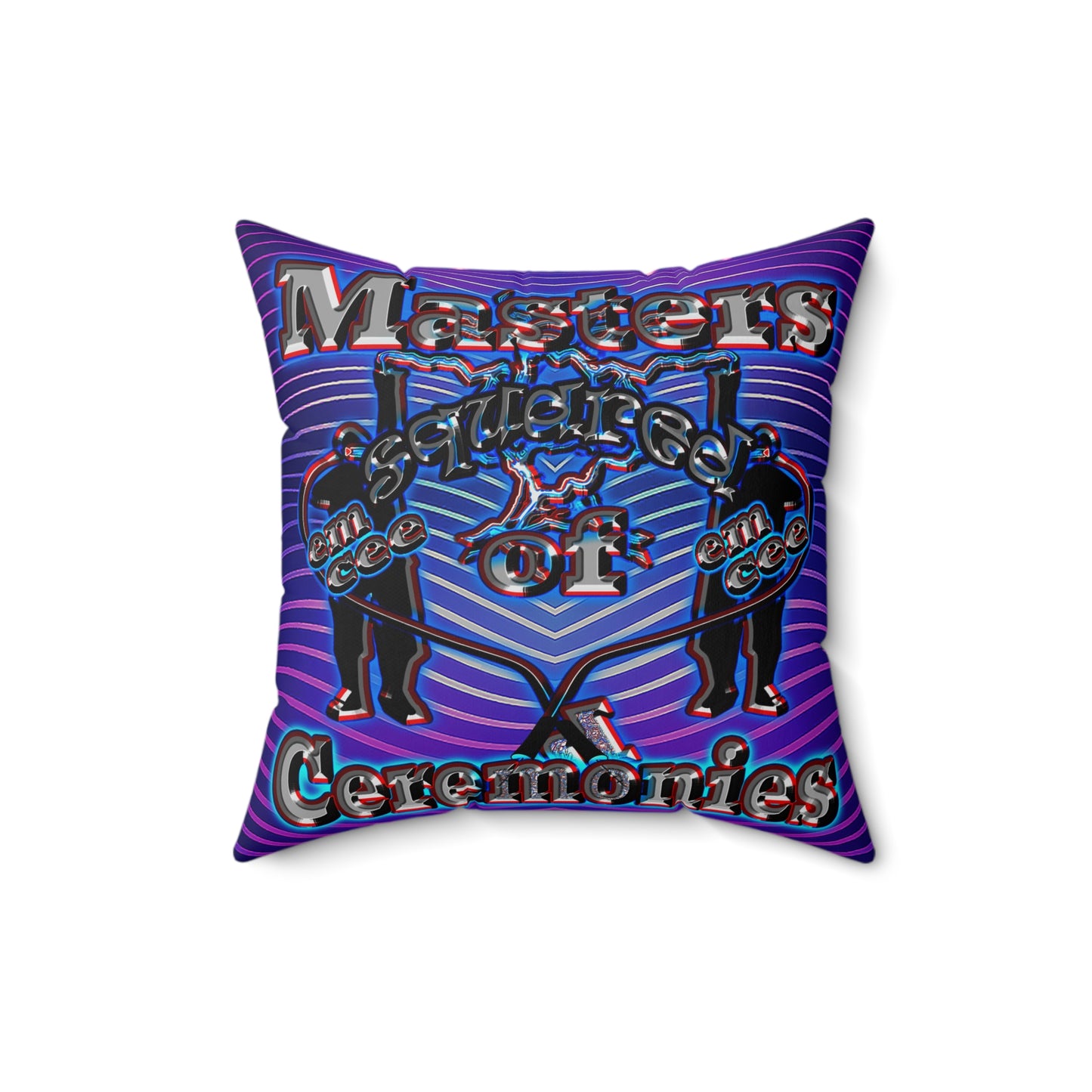 em cee squared - Spun Polyester Square Pillow - (purple wave)