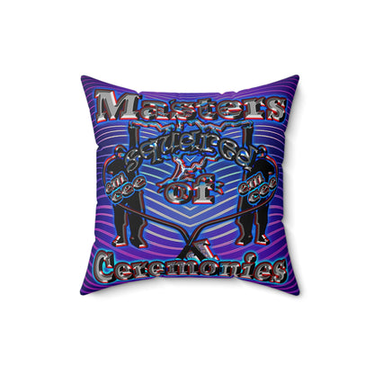 em cee squared - Spun Polyester Square Pillow - (purple wave)