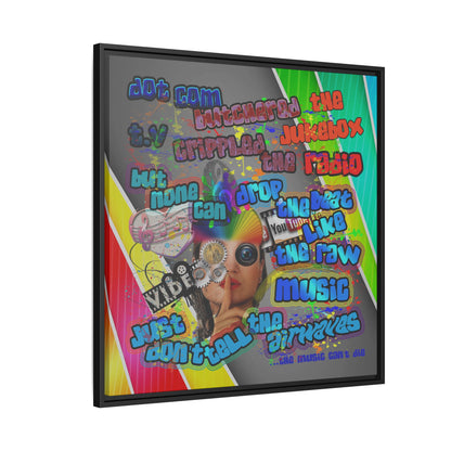 drop the beat - framed canvas art (rainbow split)