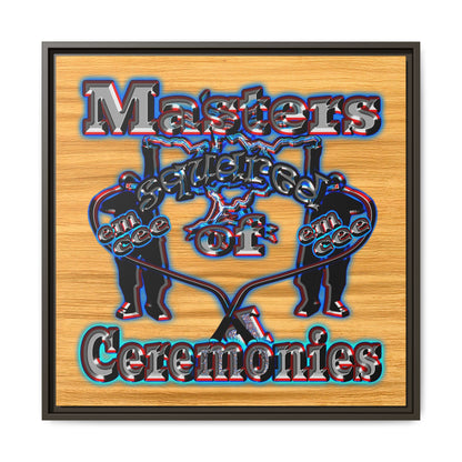 em cee squared - framed canvas art (butterscotch wood finish)