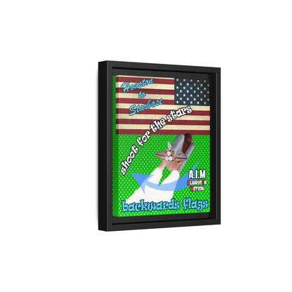 shoot for the stars - framed canvas art (logo green)