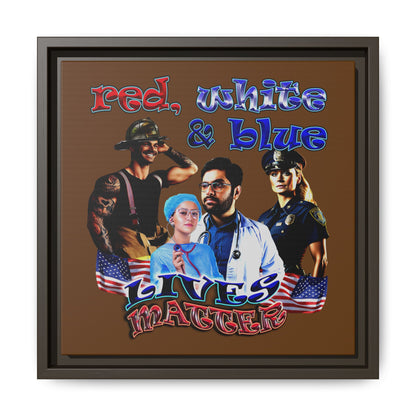 rw&b lives matter - framed canvas art (brown)