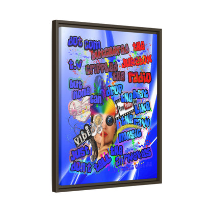 drop the beat - framed canvas art (blue-white wave)