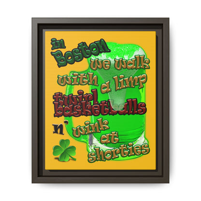 celtics logo - framed canvas art (yellow)