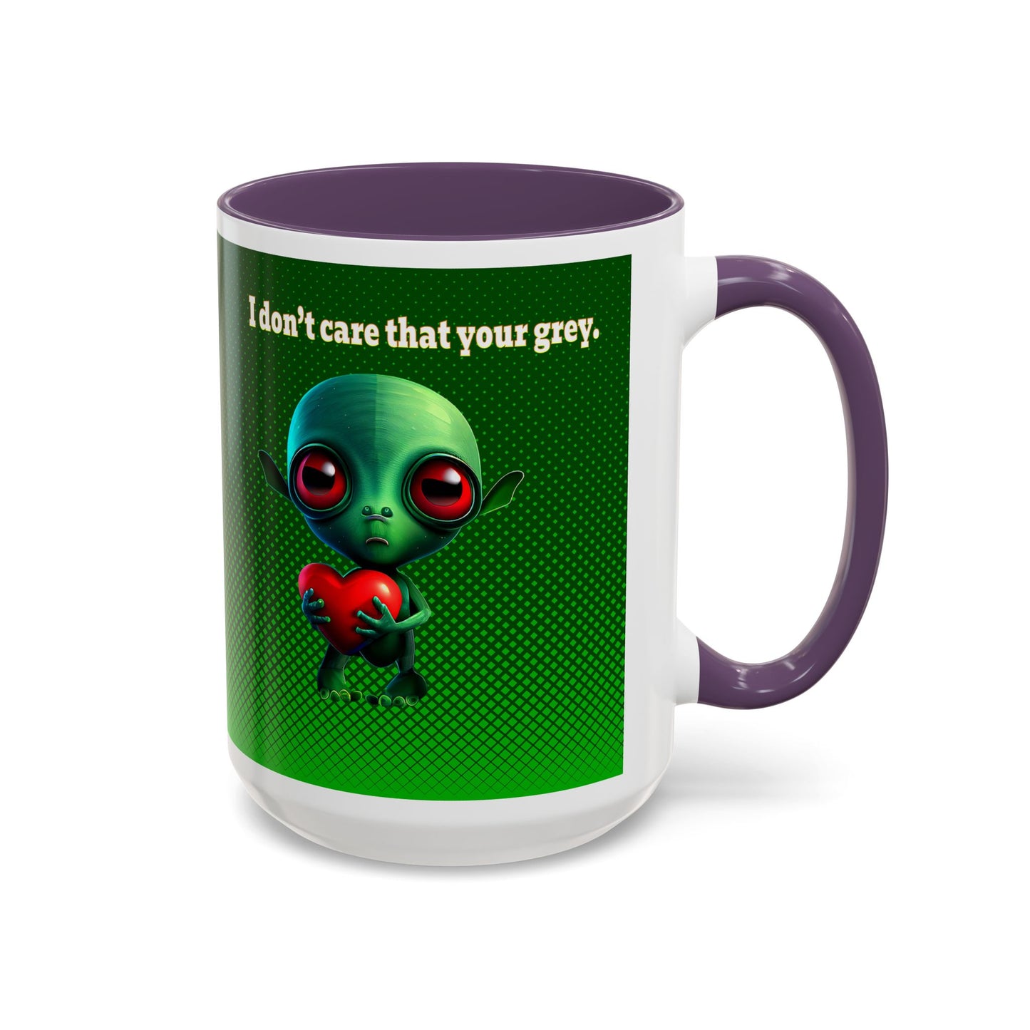 I don't care that your grey - Accent Mug (logo green)