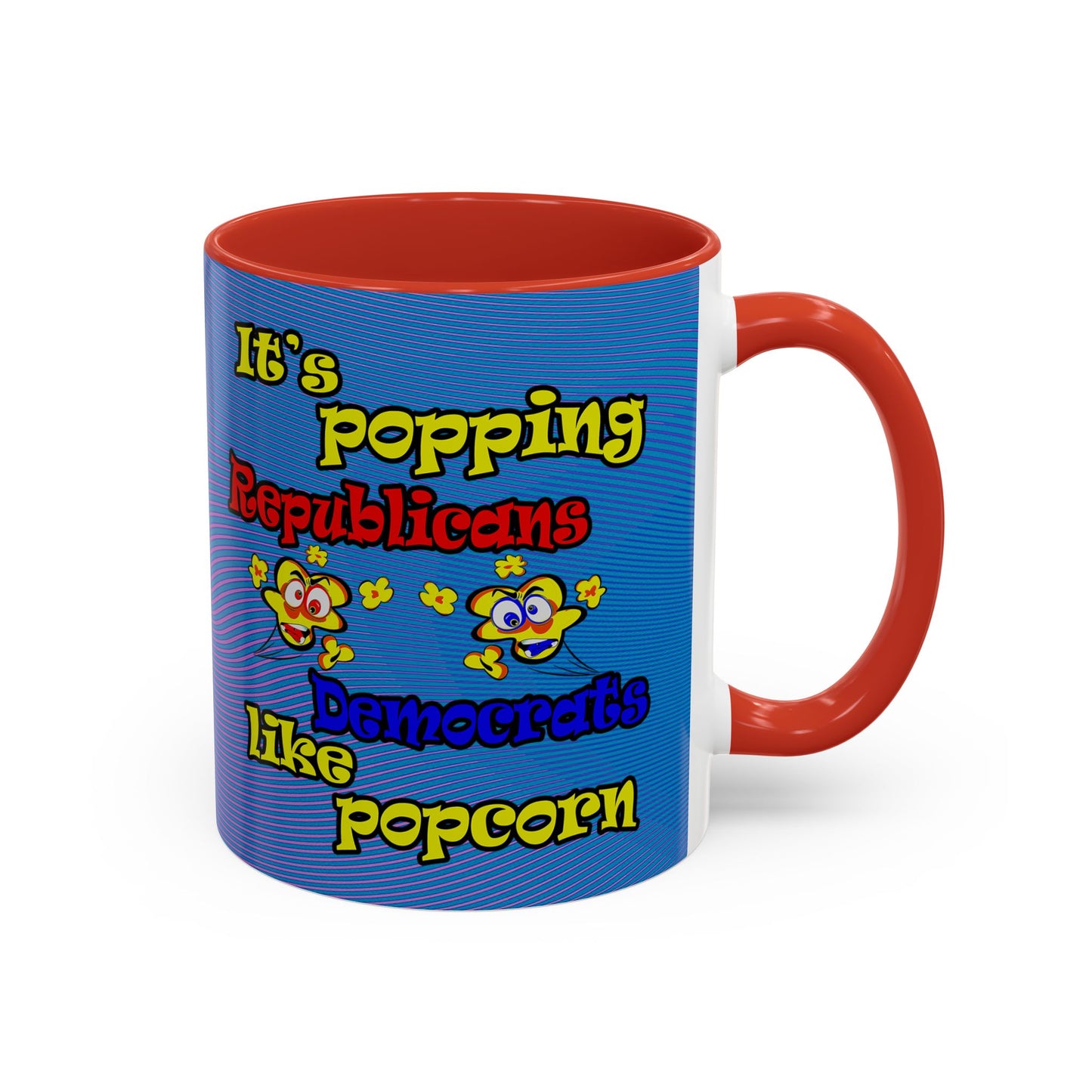 popping like popcorn - Accent Mug (light blue-purple wave)