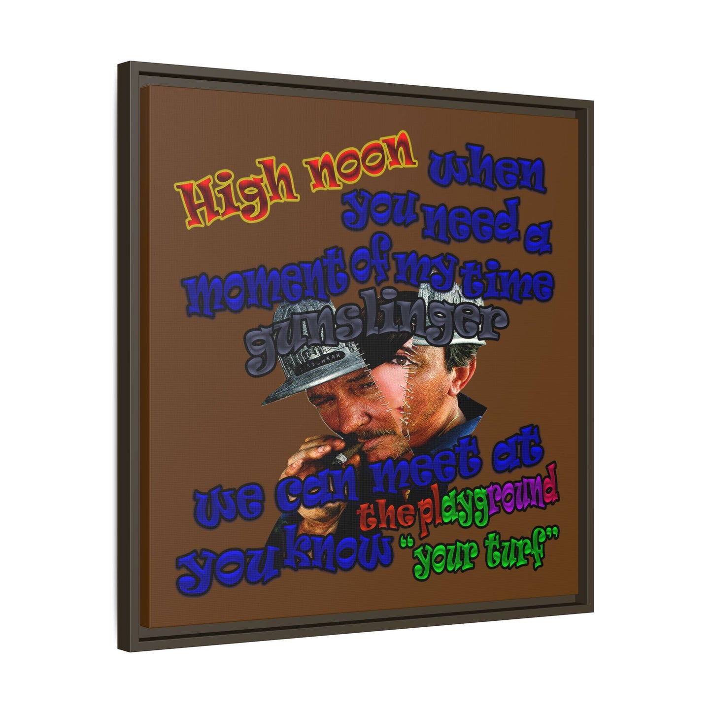 high noon - framed canvas art (brown)
