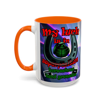 my luck - Accent Mug (grey-pink wave)