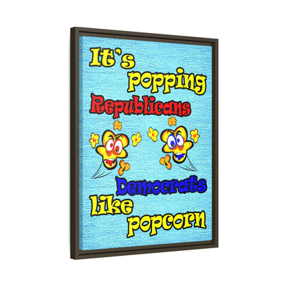 popping like popcorn - framed canvas art (faded dark blue)