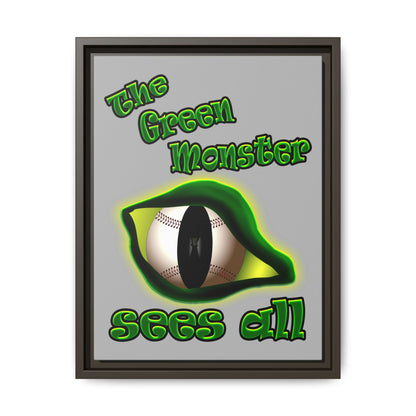 green monster - framed canvas art (light grey)