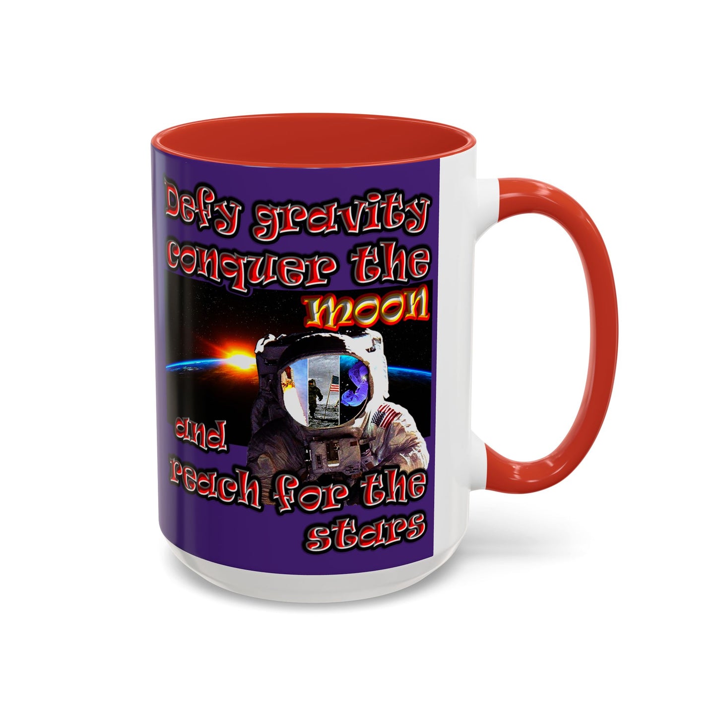 defy conquer reach - Accent Mug (purple)