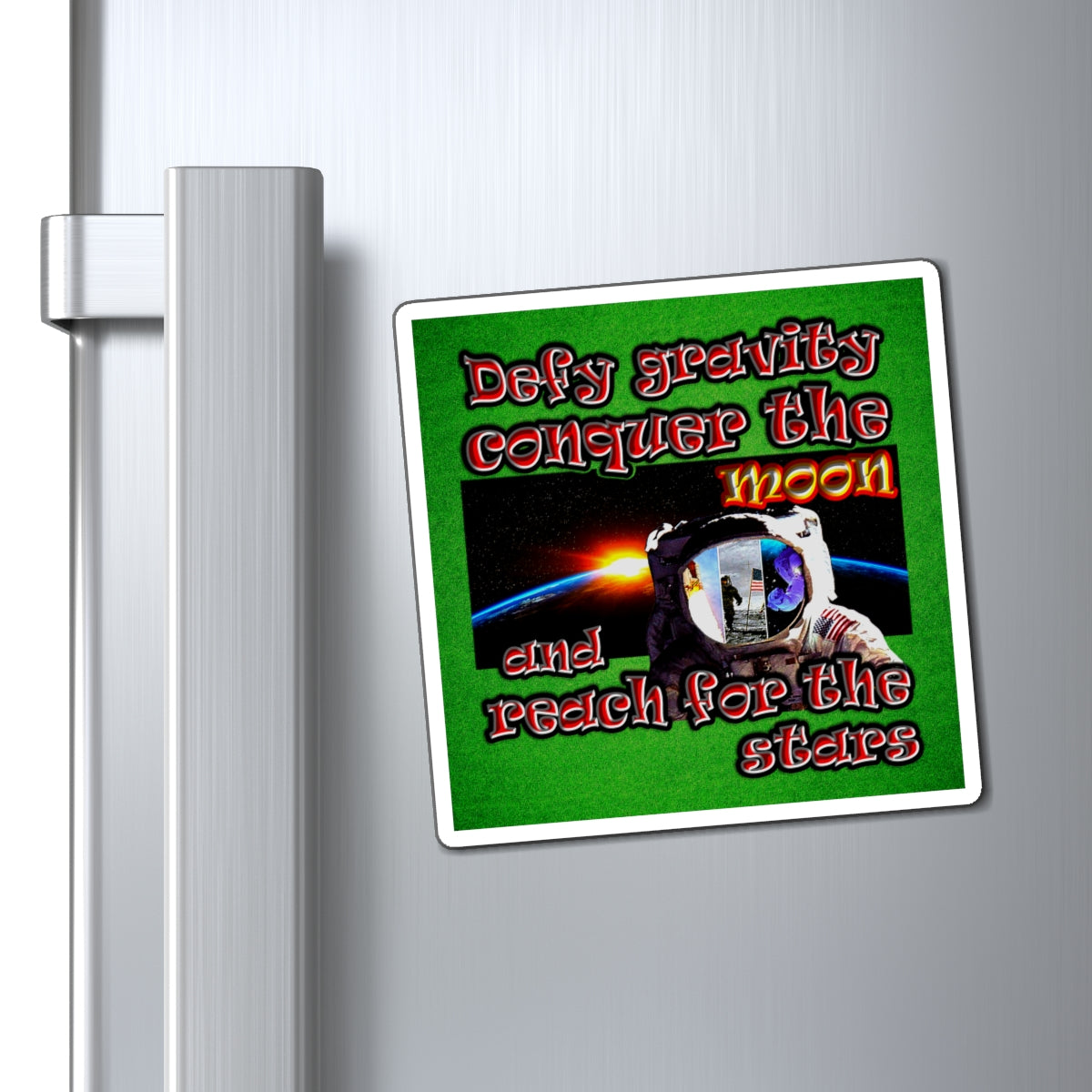 defy conquer reach - Magnets - (green turf)