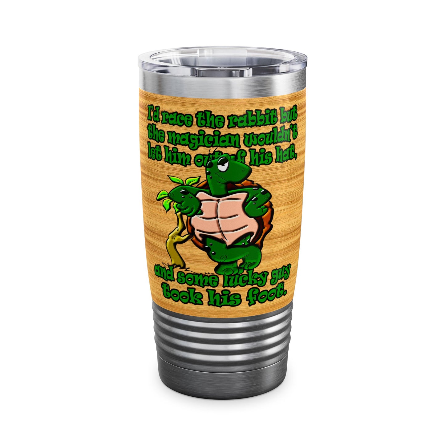 turtle race - Ringneck Tumbler, 20oz (butterscotch wood finish)