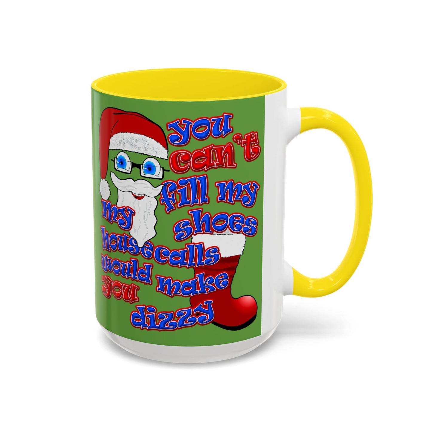 santa's shoes - Accent Mug (green)