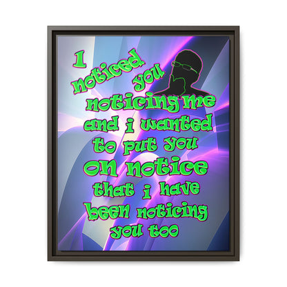 noticed you noticing - framed canvas art (grey-pink wave)