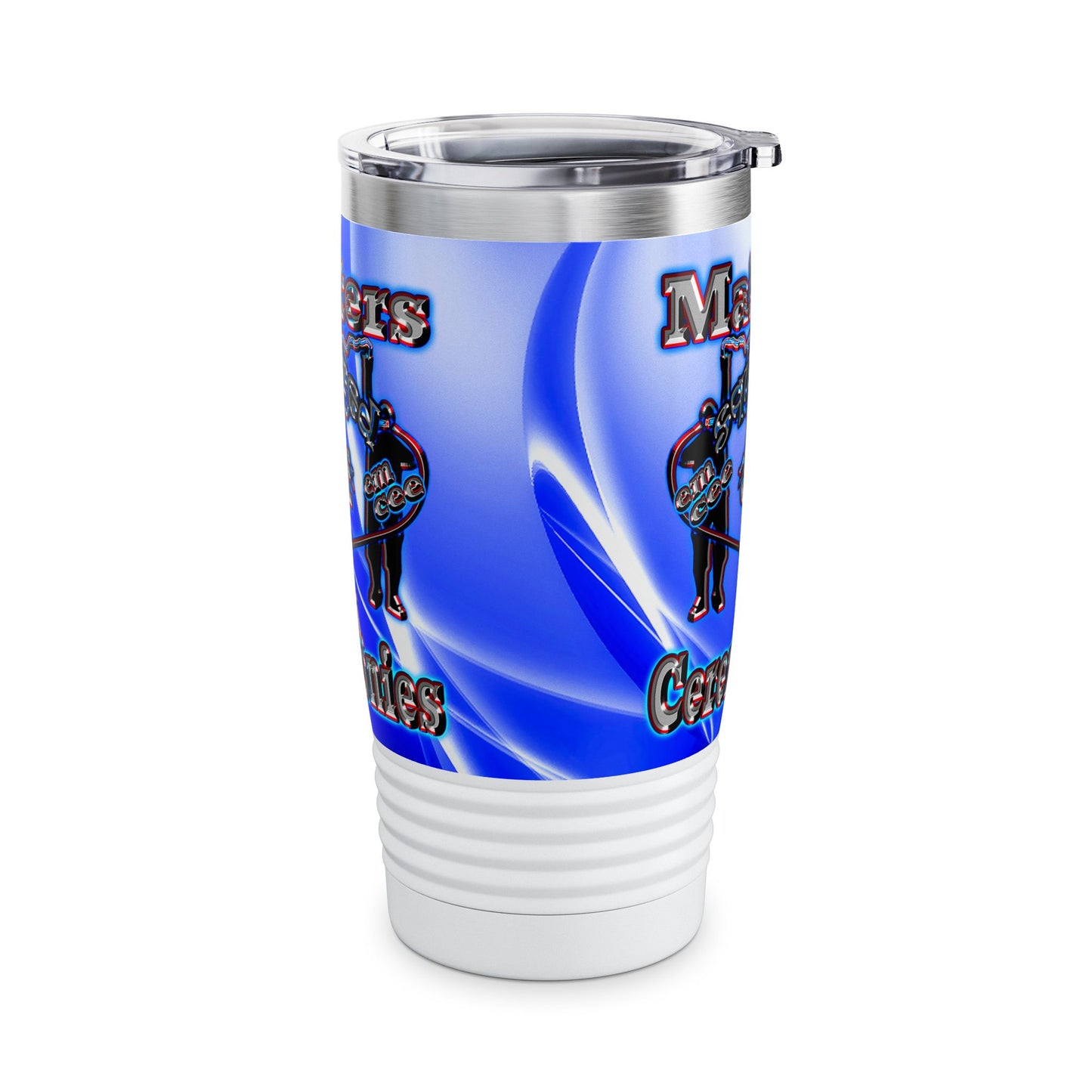 em cee squared - Ringneck Tumbler, 20oz (blue-white wave)