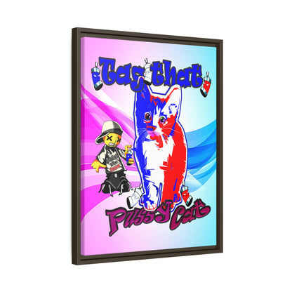tag that - framed canvas art (light blue-pink wave)