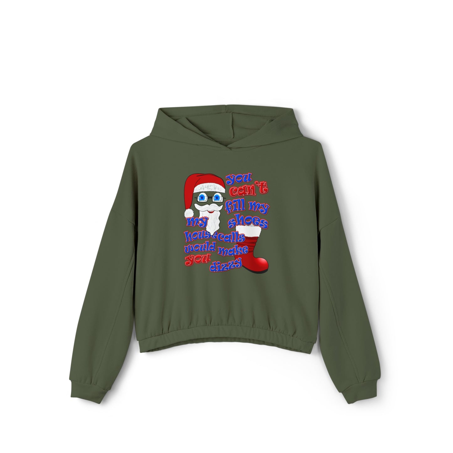 santa's shoes - Women's Cinched Bottom Hoodie
