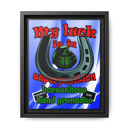 my luck - framed canvas art (blue-white wave)