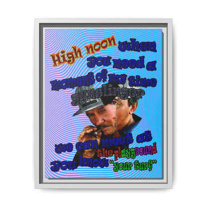 high noon - framed canvas art (light blue-purple wave)