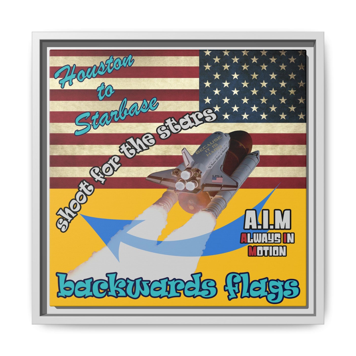 shoot for the stars - framed canvas art (yellow)