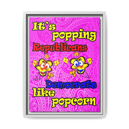popping like popcorn - framed canvas art (pink swirl)