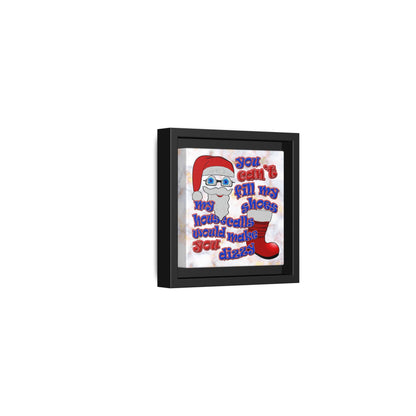 santa's shoes - framed canvas art (white marble)