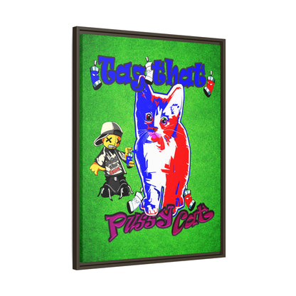tag that - framed canvas art (green turf)