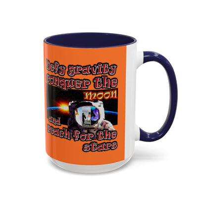 defy conquer reach - Accent Mug (crusta)