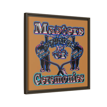 em cee squared - framed canvas art (light brown)